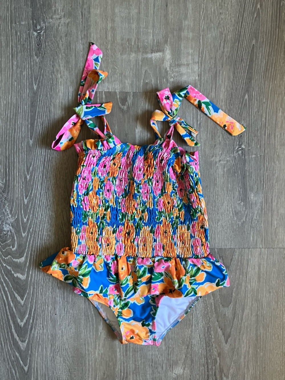 SweetHoney Smocked Floral One Piece Swimsuit
